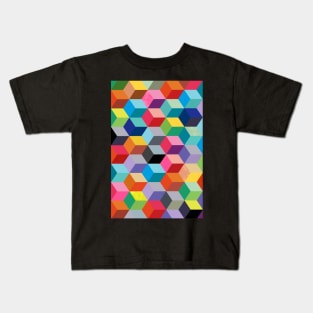 Geometric rainbow cubes Kids T-Shirt